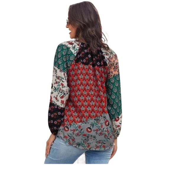 TorrexasBoutique multicolor floral peasant - Picture 8 of 10